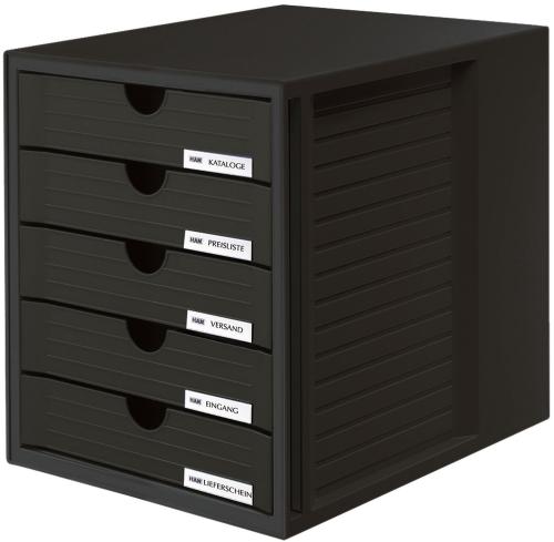 HAN Schubladenbox, 5 Schübe, schwarz