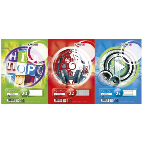 LANDRÉ Ringbucheinlagen ´pro terra´ DIN A4, blanko