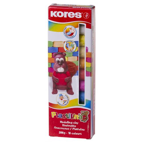Kores Kinderknete ´PLASTILINA´, 10 Farben in Faltschachtel