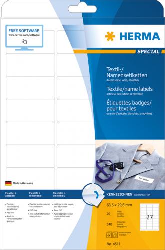 HERMA Namens-Etiketten SPECIAL, 63,5 x 29,6 mm, weiß