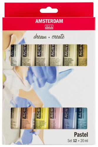 ROYAL TALENS Acrylfarbe AMSTERDAM Pastell, 12 x 20 ml